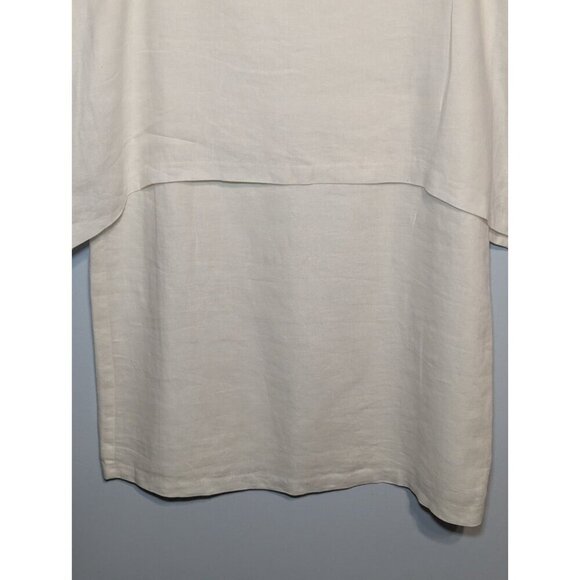 J. Jill Linen White Shift Dress Sleeveless Midi Size MED Layered Coastal Resort - Picture 5 of 8